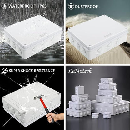 LeMotech Junction Box, ABS Plastic IP65 Waterproof and Dustproof, Universal - Image 8