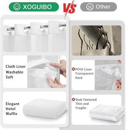No Hook Shower Curtain and Liner Set - Image 5