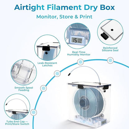Filament Storage Box for 3D Printer, Dual-Outlet Airtight Dry Box - Image 4
