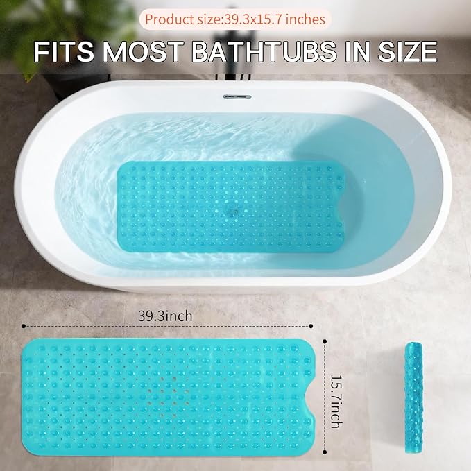 Anti-Slip Bathtub Shower mat, 39.3×15.7 inch（Approximately 100 × 40cm） Soft - Image 3