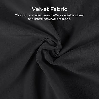 TWOPAGES Luxury Velvet Curtain Pinch Pleated Black Curtain 84 inch Long Thermal - Image 3