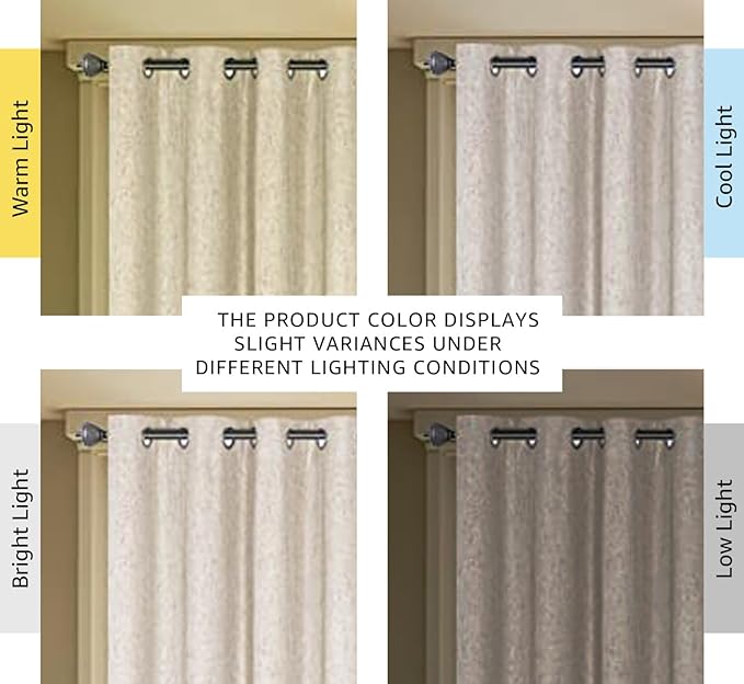 H.VERSAILTEX Linen Blackout Curtain Durable Thick Textured Linen Look 100% - Image 3