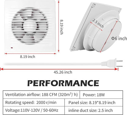HUGOOME Exhaust Fan, 18W Ventilation Extractor - Image 7