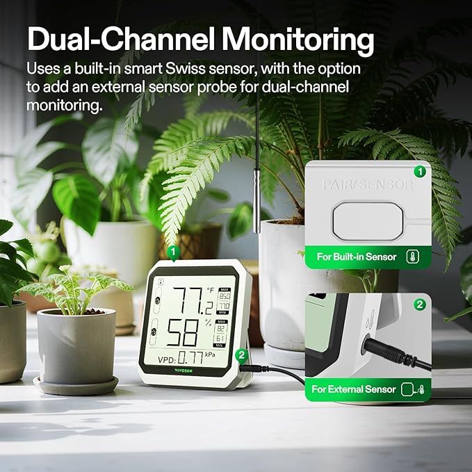 VIVOSUN AeroLab THB1 Wireless Bluetooth Hygrometer Thermometer Indoor, Smart - Image 9