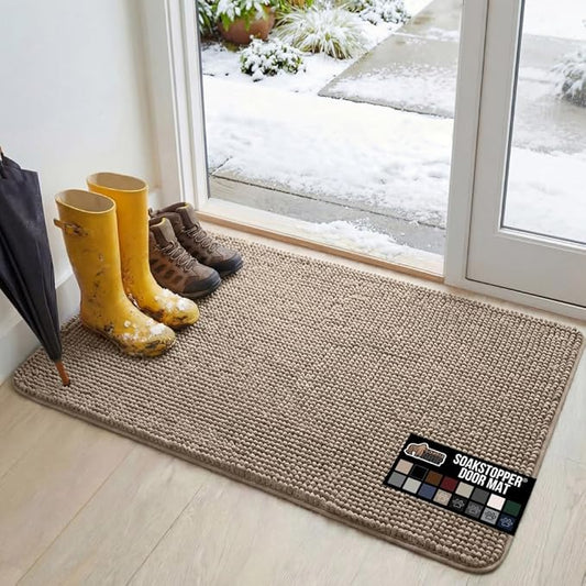 GORILLA GRIP SOAKSTOPPER Dog Door Mat, 48x30 Machine Washable Rug Absorbent by GorillaGrip