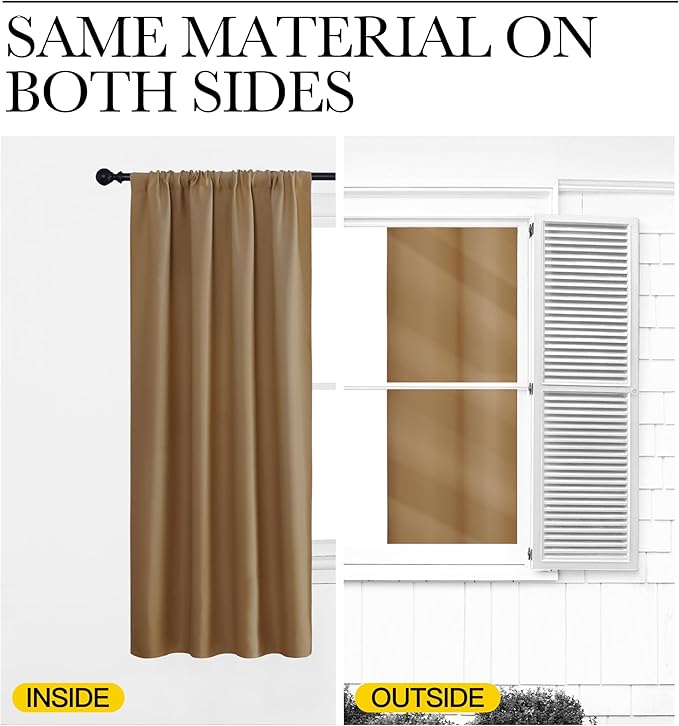 NICETOWN Blackout Curtains for Living Curtains, 2 Panels, 42 by 72, Room - Image 5