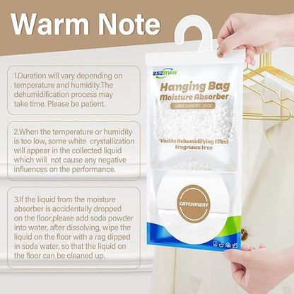 ZSZMFH 12 Pack Moisture Absorber Hanging Bags, Fragrance Free Humidity Packs - Image 3