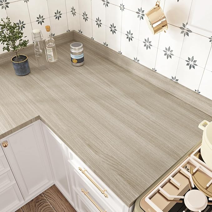 WESTICK Oak Grey Wood Contact Paper Self Adhesive Counter Top Peel and Stick by WESTICK