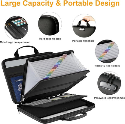 Fireproof Document Box with Lock, Portable Hard-Shell Case Fireproof File Box - Image 5