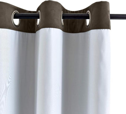 ChadMade Blackout Lined Premium Velvet Curtain Brown 50Wx96L Inch, Eyelet - Image 3