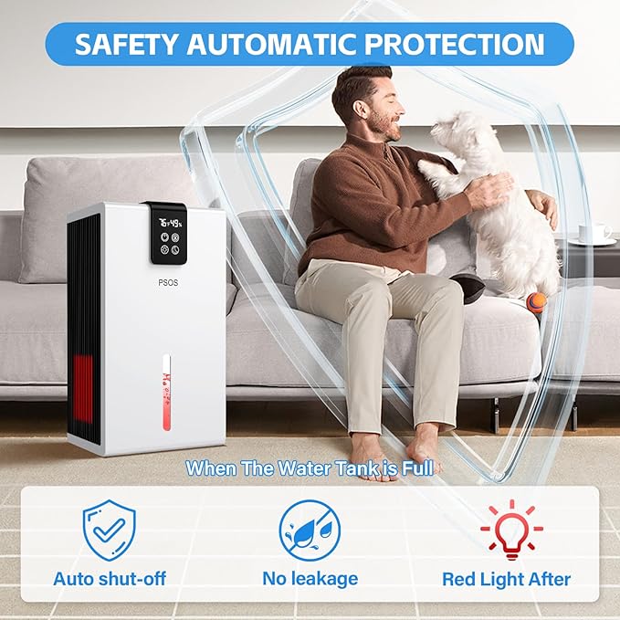 Dehumidifier, Dehumidifiers for Home, 98 OZ Water Tank, Quiet Dehumidifier for - Image 6