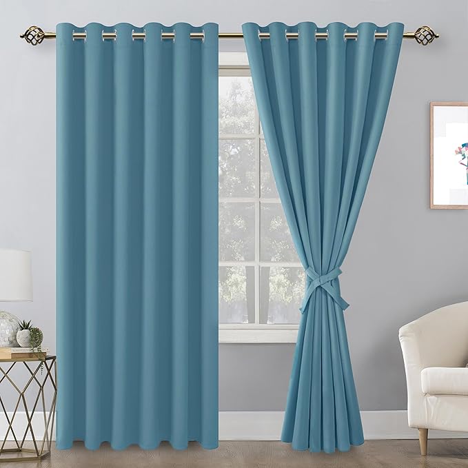 Hiasan Room Darkening Curtains for Bedroom, 70 x 84 Inches - Image 2