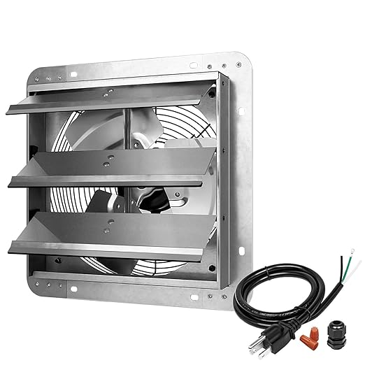 Simple Deluxe 12 Inch Wall Mounted Shutter Exhaust Fan, 1600 RPM, 940 CFM by SimpleDeluxe