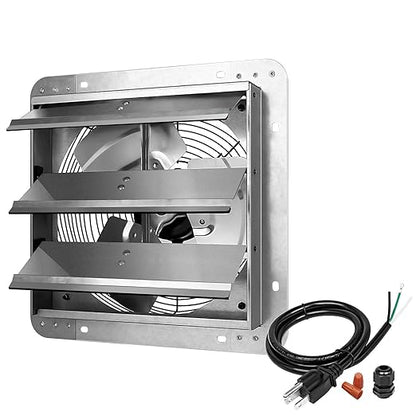 Simple Deluxe 12 Inch Wall Mounted Shutter Exhaust Fan, 1600 RPM, 940 CFM by SimpleDeluxe