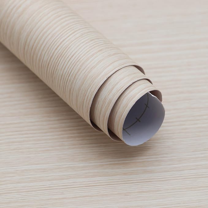 Cream Wood Grain Contact Paper Peel and Stick Wood Wallpaper Waterproof by BoobestPeelStickWallpaper