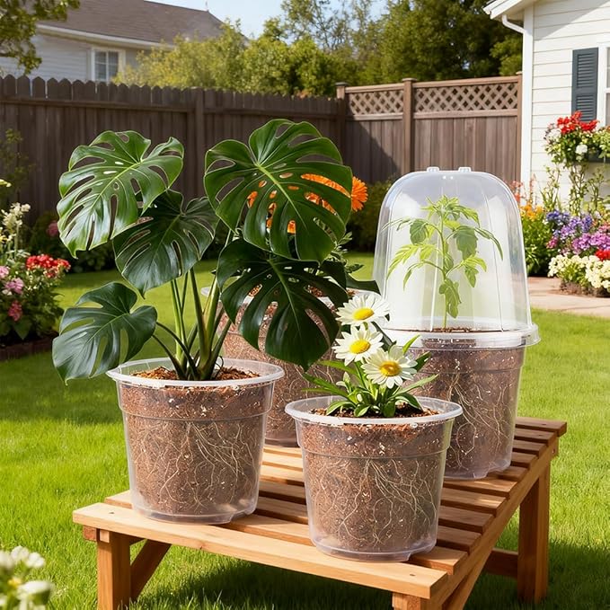 6 Inch Clear Nursery Pots with Humidity Dome, 30 Pack Reusable Seed Starter Pot - Image 7