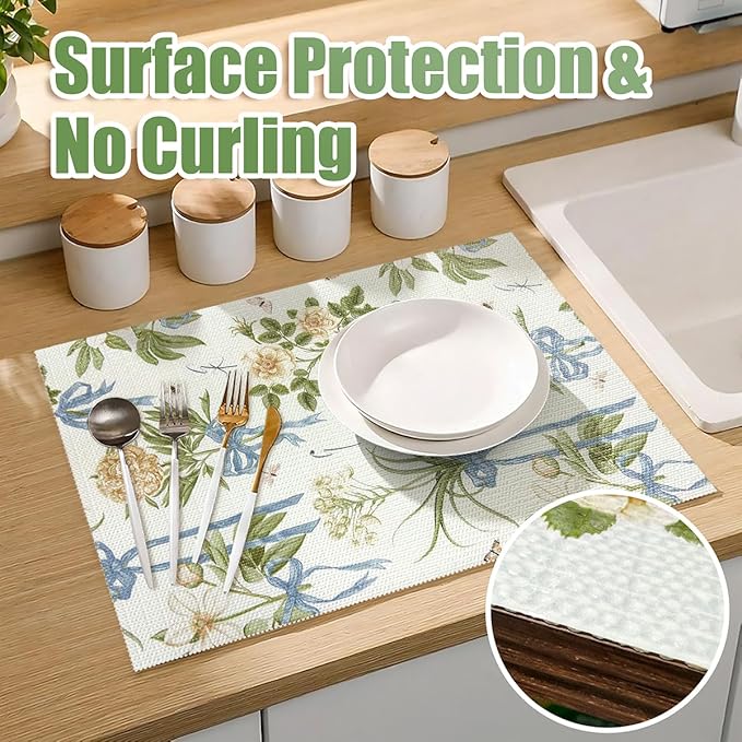 Drawer and Shelf Liner for Kitchen Cabinets Non Adhesive Cabinet Liners Floral - Image 8