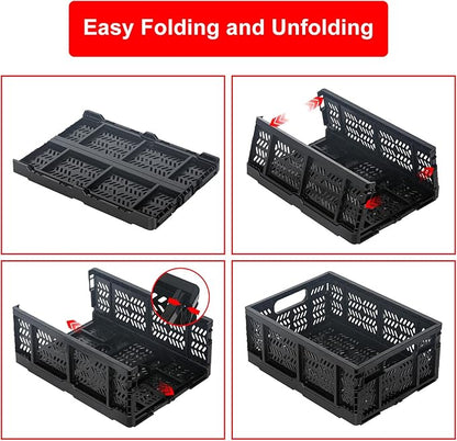 Heavy Duty Plastic Milk Crates for Storage, Collapsible Storage Basket - Image 5