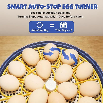 Smart 18-Egg Incubator for Hobbyists, Full-Stage Adaptive Humidity & Temp - Image 6
