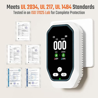 5-in-1 Carbon Monoxide Detectors Plug in, Natural Gas Leak & Smoke Alarm - Image 2