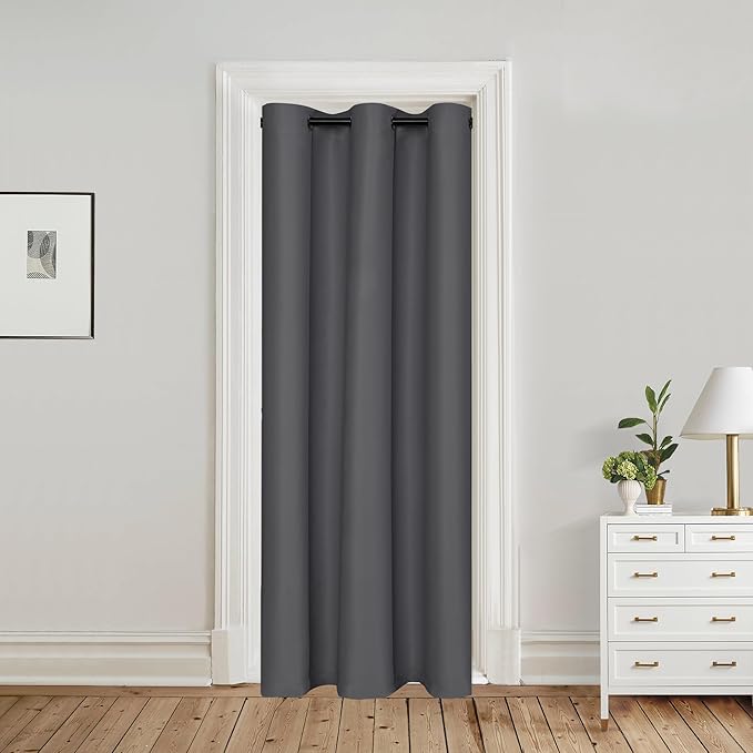 Hiasan Blackout Door Curtains for Doorways Privacy, 34 x 80 Inches, Grommet by Hiasan