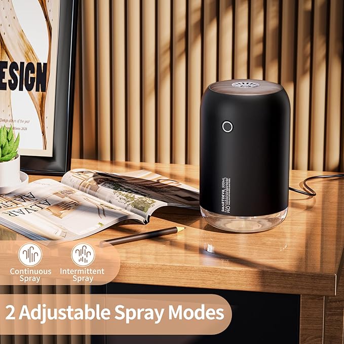 SmartDevil Portable Mini Humidifier, 500ml Desk Plant Humidifier, USB Personal - Image 2