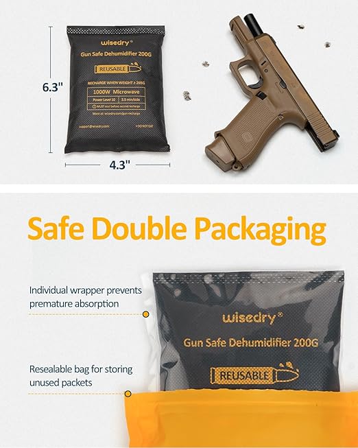 wisedry 200 Grams x 2 Packs Gun Safe Dehumidifier, Reusable Moisture Absorber - Image 7