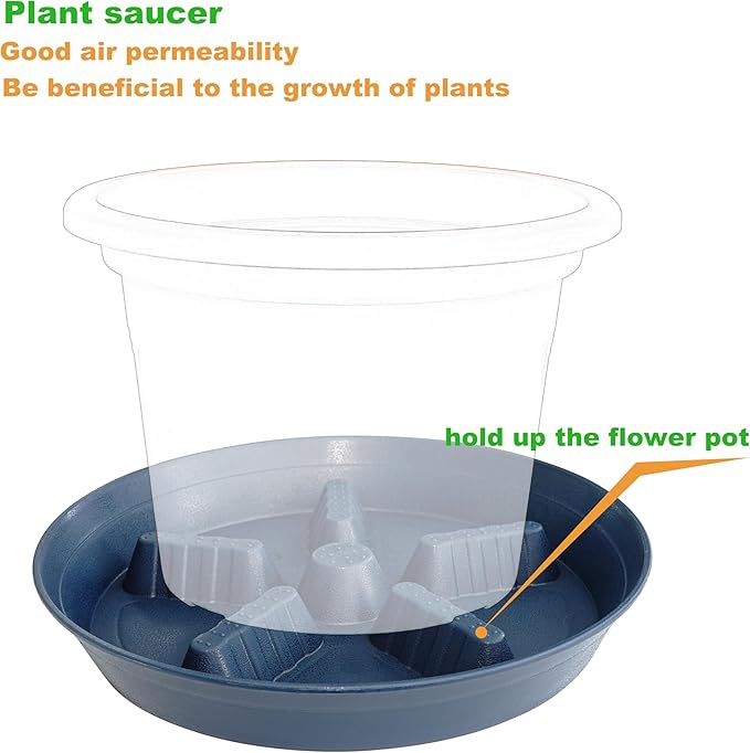 4 Pack Plant Saucer 12 inch, 8 10 14 17 inch, Plant Stand Plastic Plant Saucers - Image 3