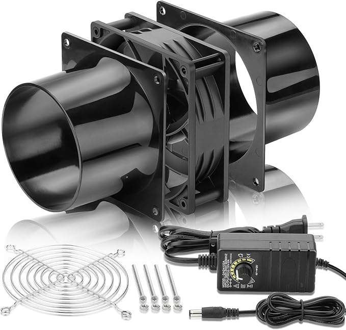 120mm x 38mm 4 Inch Duct Booster Small 12V Exhaust Fan - Image 6