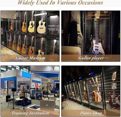 Guitar Display Case with Humidity Control, 270° Tempered Glass - Image 6