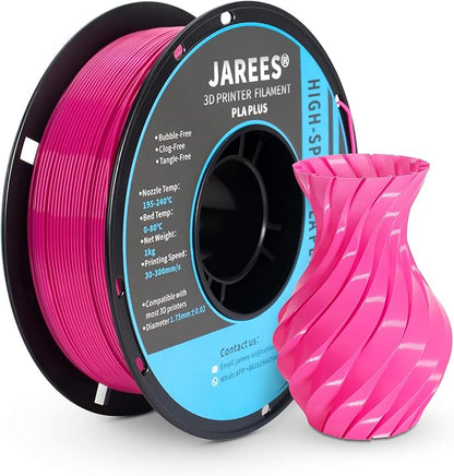 PLA Plus Filament 1.75mm, Higher Toughness Magenta Pink Rose 3D Printer Filament by JAREES