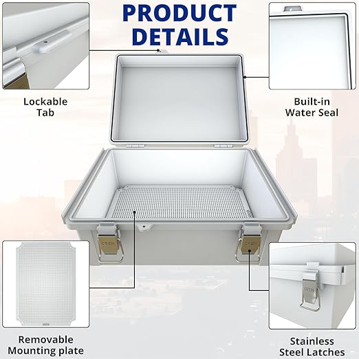 MAKERELE Large Outdoor Junction Box Waterproof IP67 Plastic Electrical Box - Image 4
