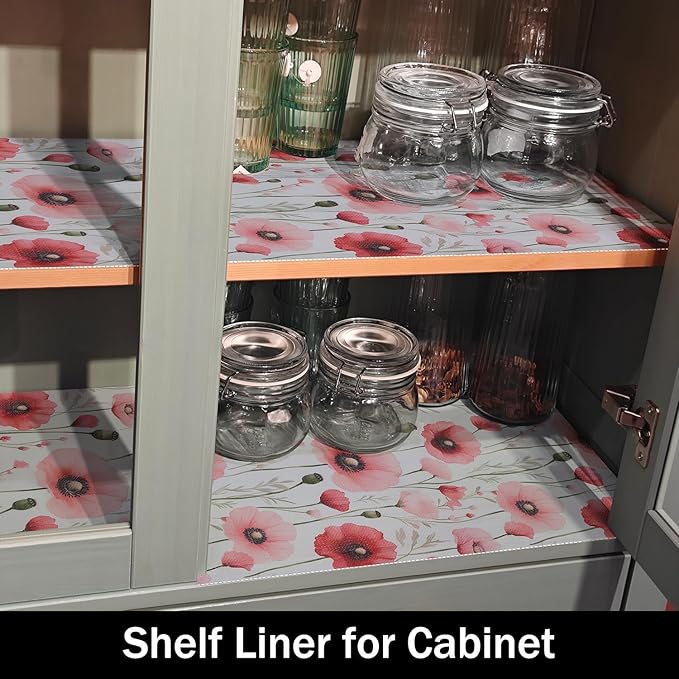 Floral Shelf Liners Strong Non-Slip and Non Adhesive Shelf and Drawer Liners - Image 5
