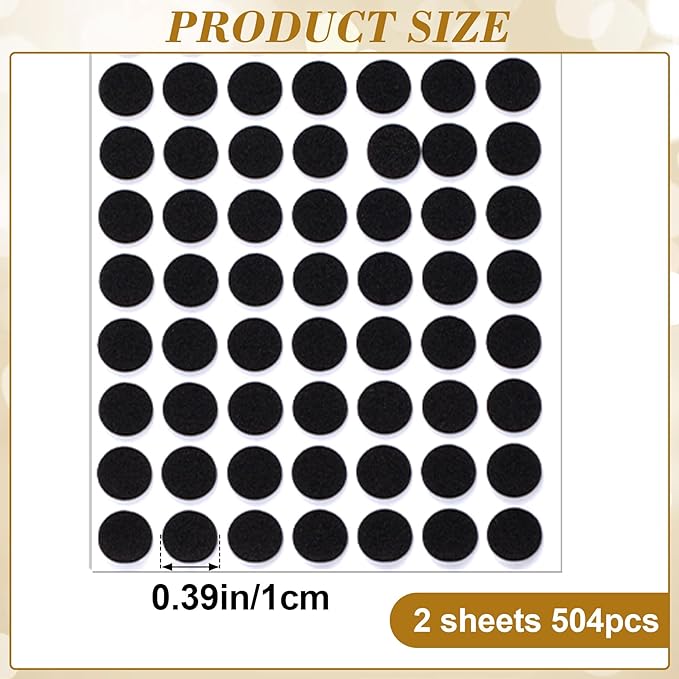 504 Pcs Small Felt Furniture Pads, Self-Adhesive EVA Foam Dot Circles, Round - Image 2