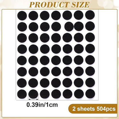 504 Pcs Small Felt Furniture Pads, Self-Adhesive EVA Foam Dot Circles, Round - Image 2