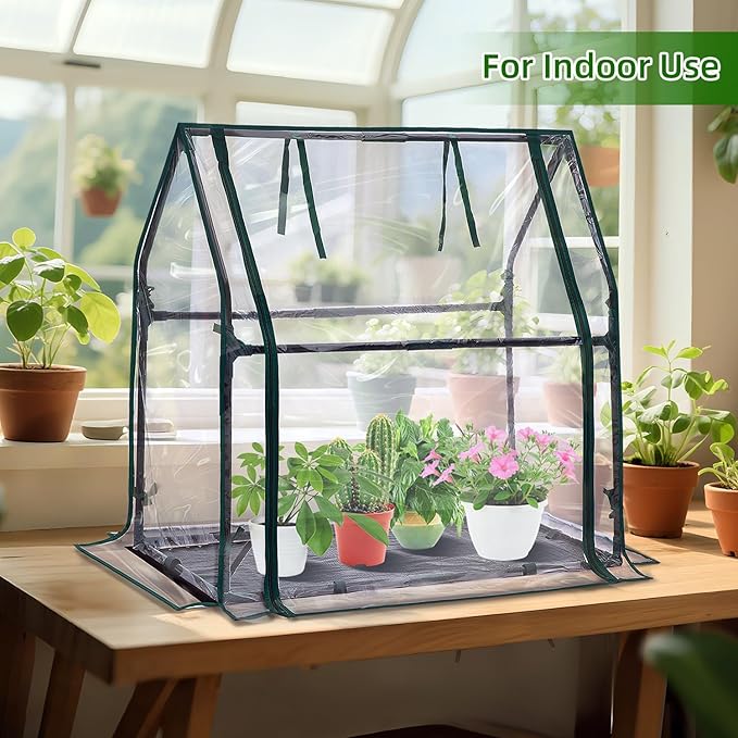 Mini Greenhouse for Indoor Outdoor: Ohuhu Tabletop Portable Green House - Image 6