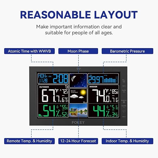Weather Station Wireless Indoor Outdoor, Indoor Outdoor Thermometer Wireless - Image 4