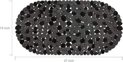 WELTRXE Pebbles Bath Mat for Tub Black Non-Slip Bathtub Mat - Image 6