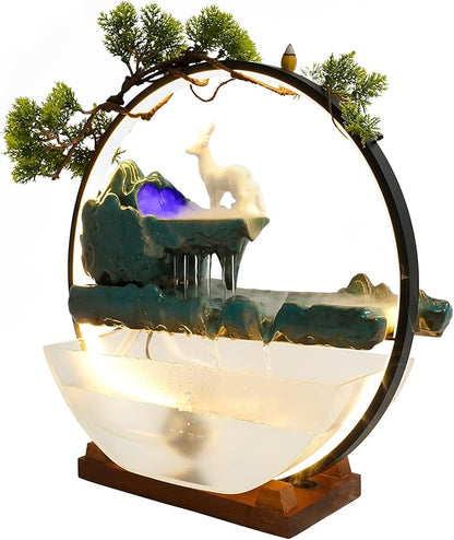 Tabletop Decoration Water Fountains Indoor Waterfall Fountains Humidifie by kunghei