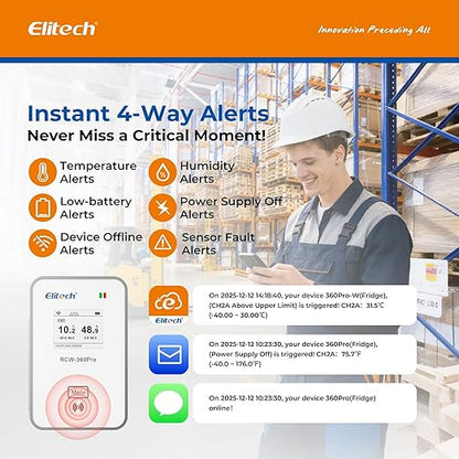 Elitech 5Pack 4G Cellular & WiFi Temperature Humidity Data Logger 100000 Points - Image 6