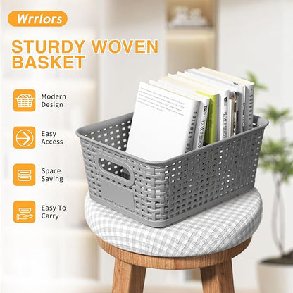 Gray Plastic Storage Baskets - Image 6