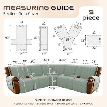 Arfntevss Waterproof Recliner Sectional Couch Covers - Image 5