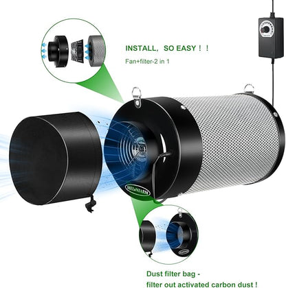MELONFARM 4 inch Air Carbon Filter Smelliness Control - Image 2