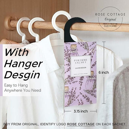 ROSE COTTAGE Large 12 Packs Hanging Closet Deodorizer Air Freshener Scented - Image 2