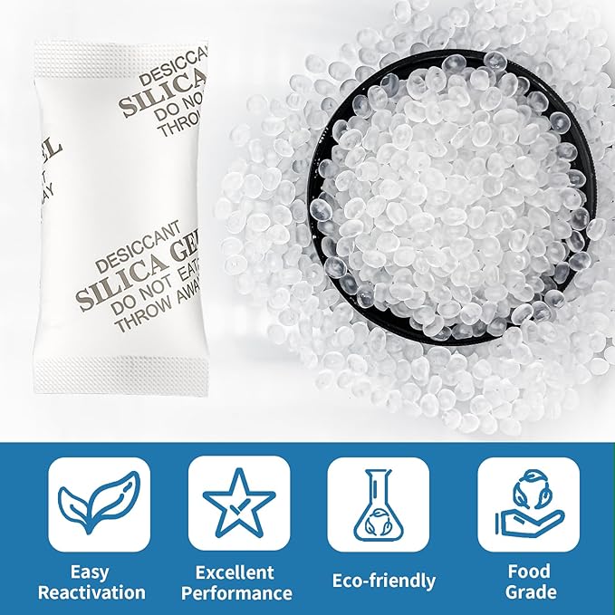MakMeFre 100Gram Food Grade Moisture Absorbers Silica Gel Packs Desiccant - Image 2
