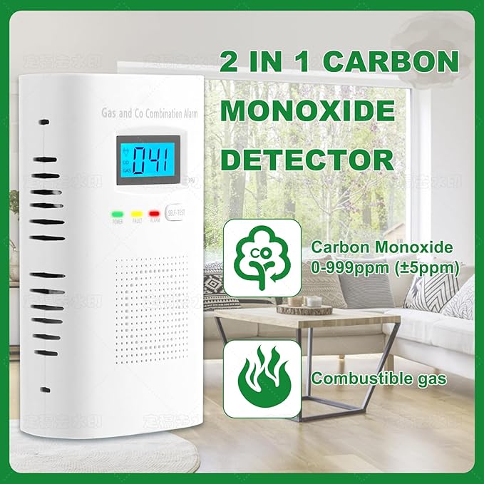 Combination Gas and Carbon Monoxide Detector Plug-in | CO Alarm & Natural Gas - Image 2