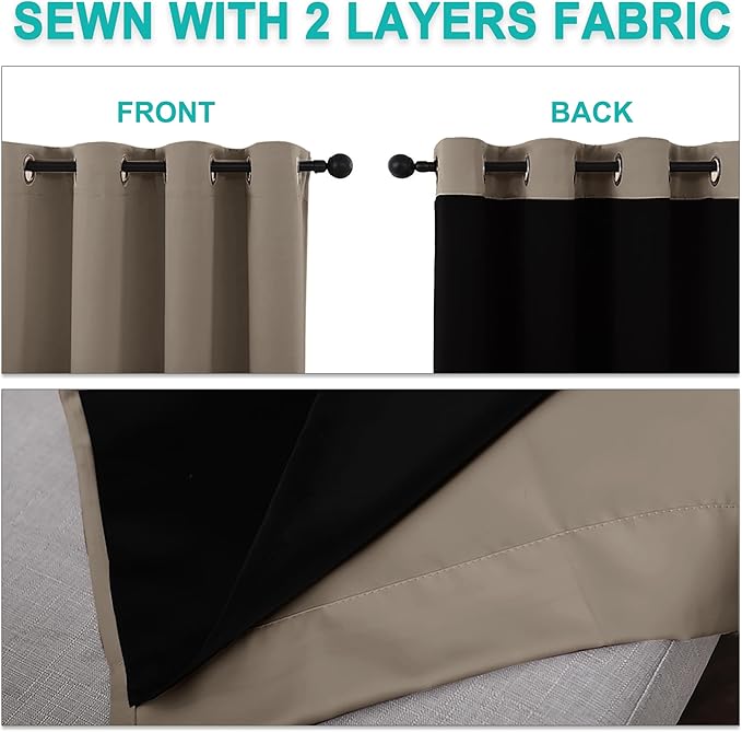 NICETOWN Blackout Curtains 80 inches Long, Full Light Blocking Drapes - Image 5