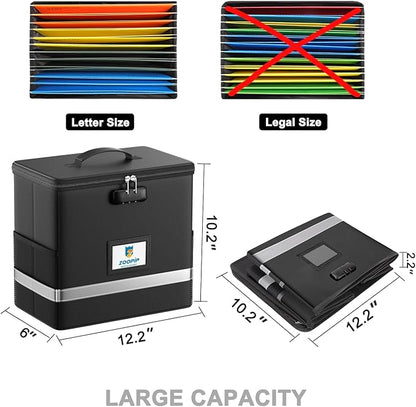 Fireproof File Box with Lock, Document Box Storage Organizer, Suitable - Image 4