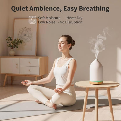 URPOWER 120ML Ceramic Essential Oil Diffuser Ultrasonic Aromatherapy Diffuser - Image 6