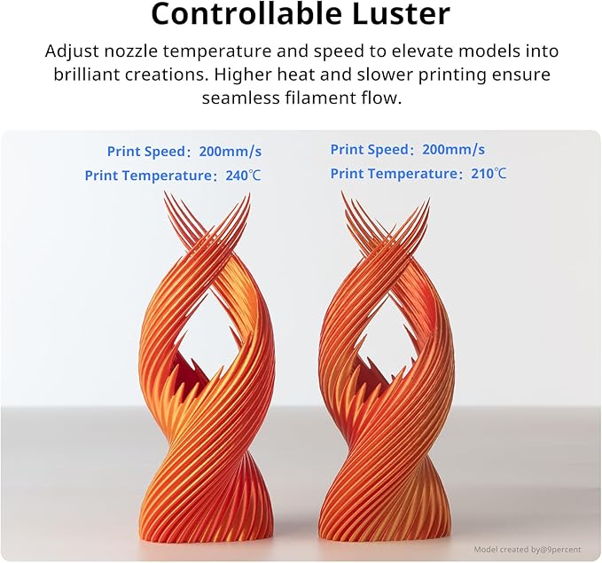 ANYCUBIC Silk Dual Color Pla Filament, 2-in-1 Chrome Coextrusion Color Change - Image 4